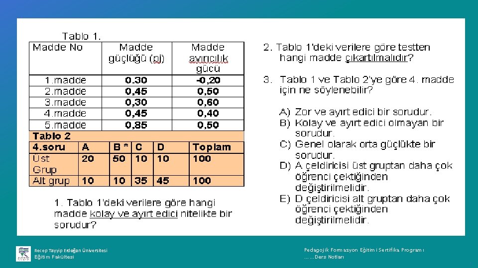 Recep Tayyip Erdoğan Üniversitesi Eğitim Fakültesi Pedagojik Formasyon Eğitimi Sertifika Programı ……Ders Notları ı