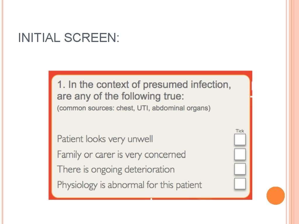 INITIAL SCREEN: 