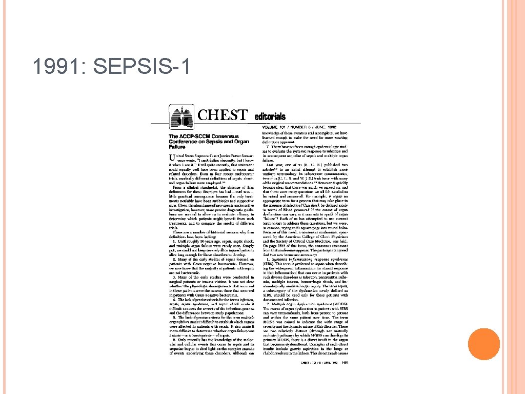 1991: SEPSIS-1 