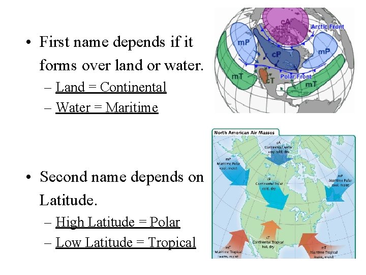  • First name depends if it forms over land or water. – Land