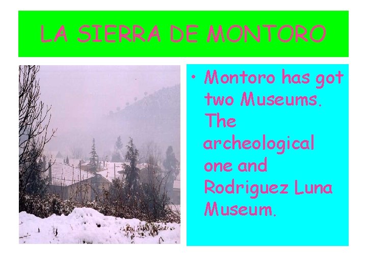 LA SIERRA DE MONTORO • Montoro has got two Museums. The archeological one and