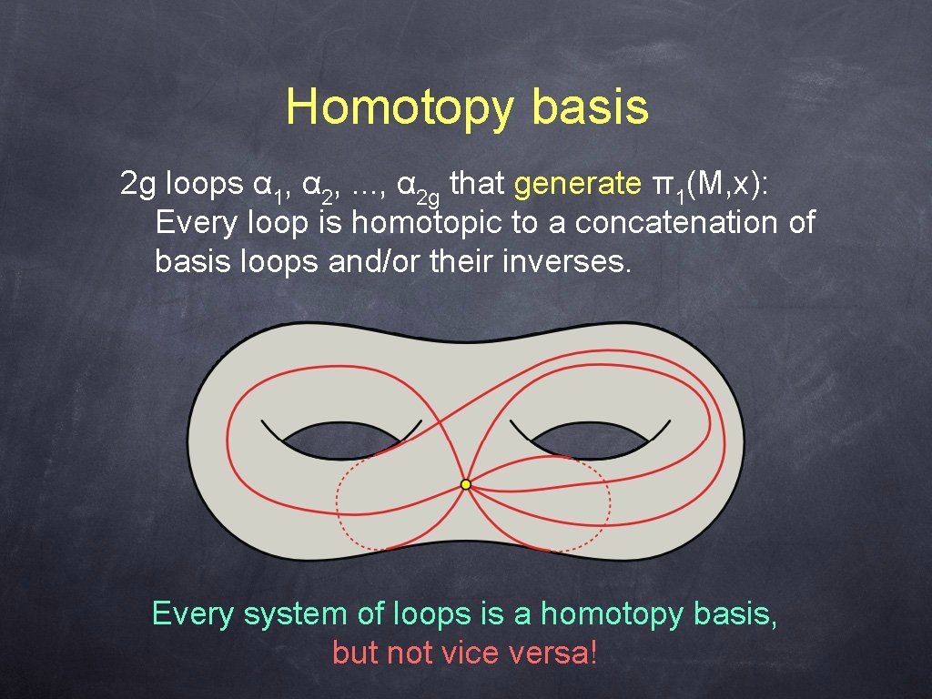 Homotopy basis 2 g loops α 1, α 2, . . . , α