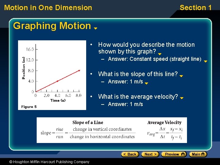 Motion in One Dimension Section 1 Graphing Motion • How would you describe the Motion in One Dimension Section 1 Graphing Motion • How would you describe the
