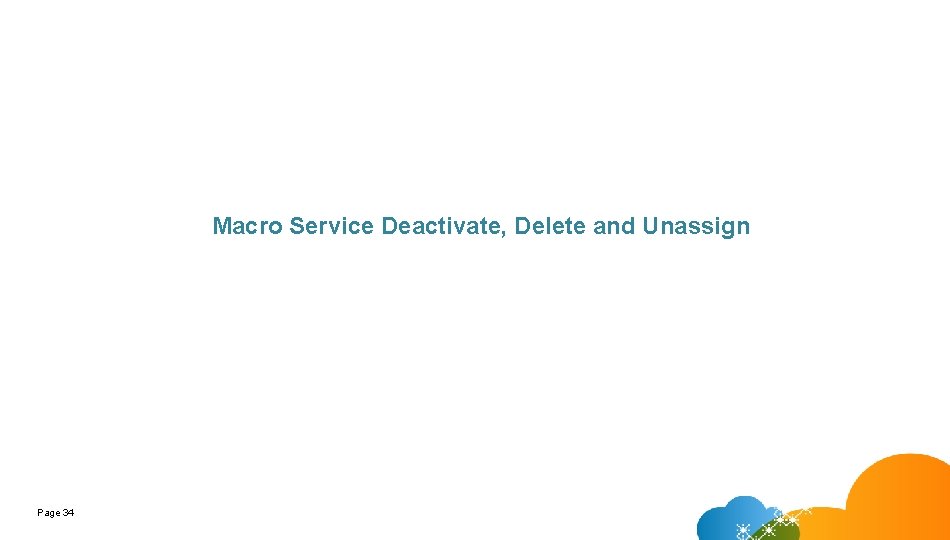 Macro Service Deactivate, Delete and Unassign Page 34 