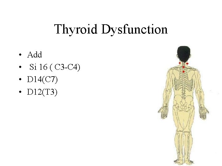 Thyroid Dysfunction • • Add Si 16 ( C 3 -C 4) D 14(C