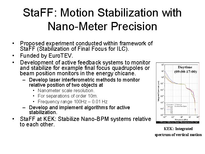 Sta. FF: Motion Stabilization with Nano-Meter Precision • Proposed experiment conducted within framework of