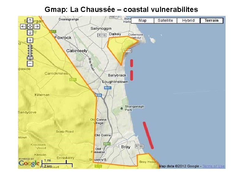 Gmap: La Chaussée – coastal vulnerabilites 