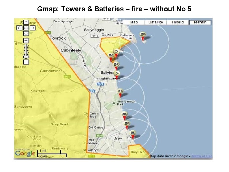 Gmap: Towers & Batteries – fire – without No 5 