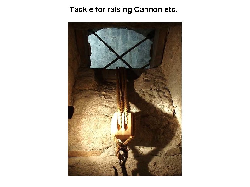 Tackle for raising Cannon etc. 
