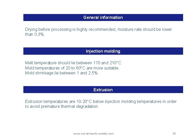 General information Drying before processing is highly recommended, moisture rate should be lower than General information Drying before processing is highly recommended, moisture rate should be lower than