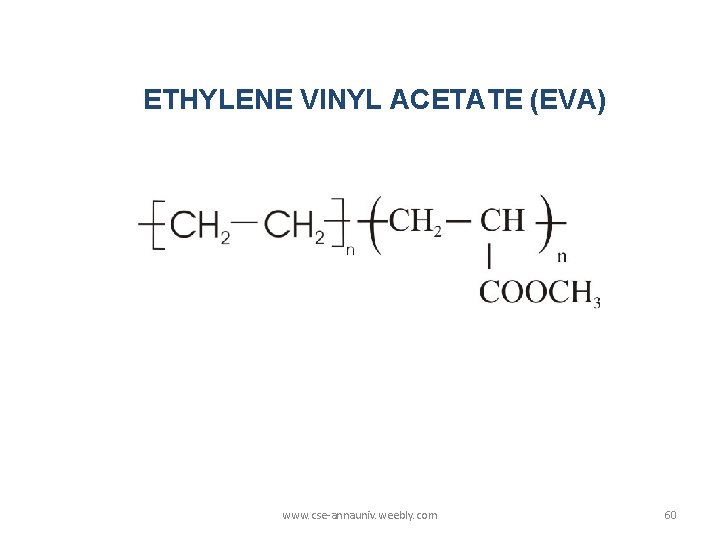 ETHYLENE VINYL ACETATE (EVA) www. cse-annauniv. weebly. com 60 