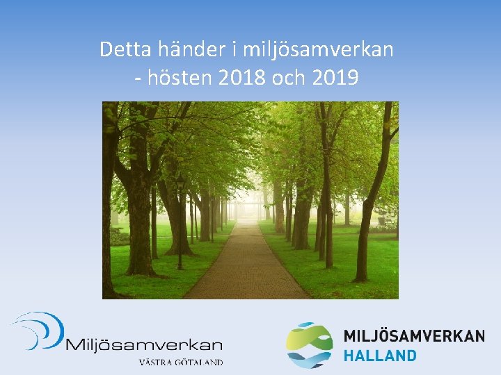 Detta händer i miljösamverkan - hösten 2018 och 2019 