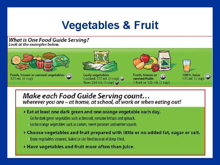 Vegetables & Fruit 