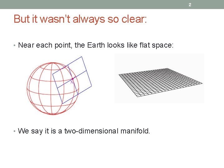 2 But it wasn’t always so clear: • Near each point, the Earth looks