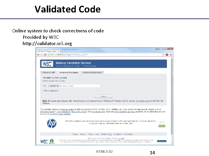 Validated Code Online system to check correctness of code Provided by W 3 C