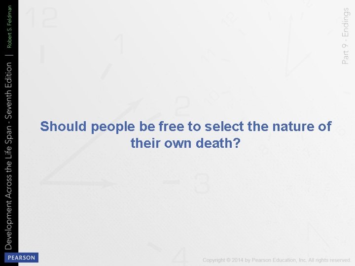 Should people be free to select the nature of their own death? 