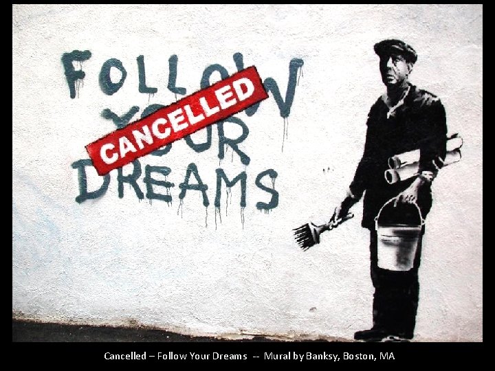 Cancelled – Follow Your Dreams -- Mural by Banksy, Boston, MA 