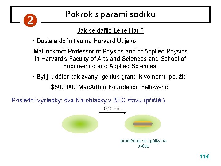 Pokrok s parami sodíku Jak se dařilo Lene Hau? • Dostala definitivu na Pokrok s parami sodíku Jak se dařilo Lene Hau? • Dostala definitivu na
