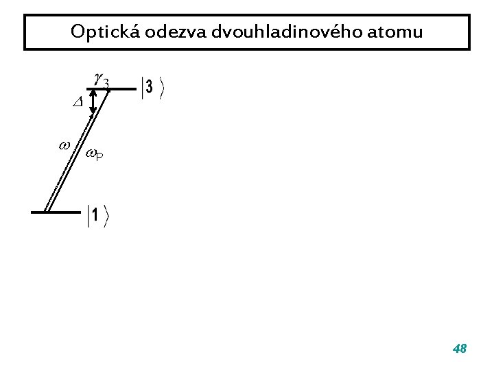 Optická odezva dvouhladinového atomu P 48 Optická odezva dvouhladinového atomu P 48