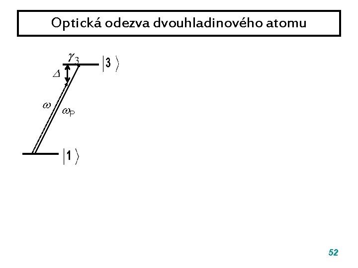 Optická odezva dvouhladinového atomu P 52 Optická odezva dvouhladinového atomu P 52