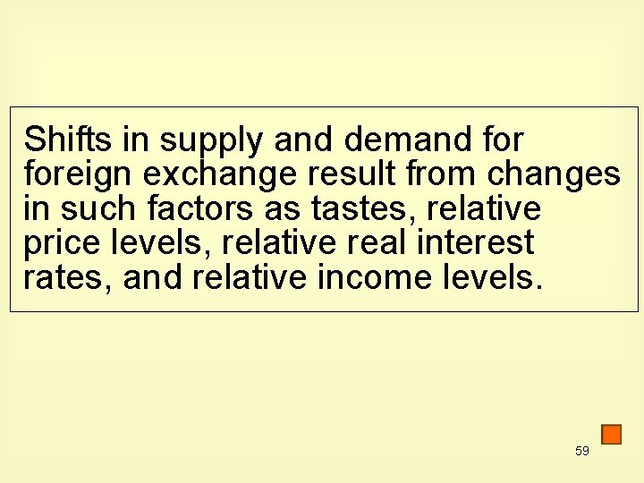Shifts in supply and demand foreign exchange result from changes in such factors as Shifts in supply and demand foreign exchange result from changes in such factors as
