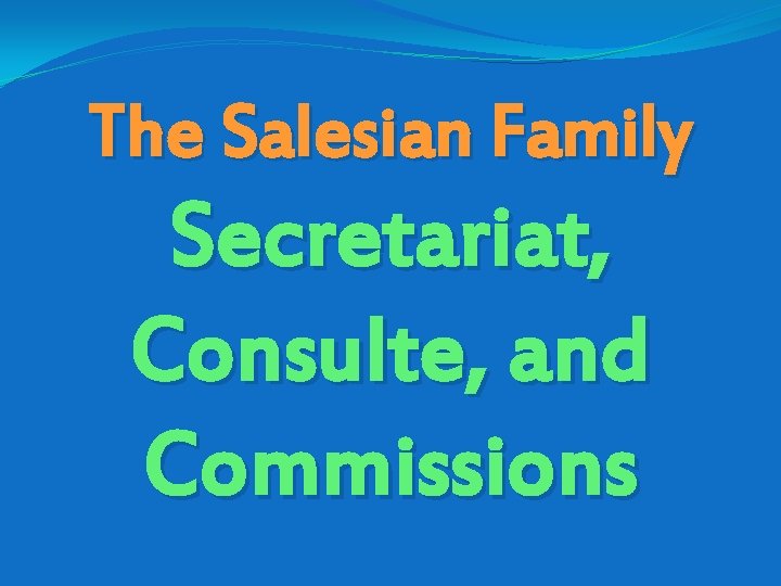 The Salesian Family Secretariat, Consulte, and Commissions 