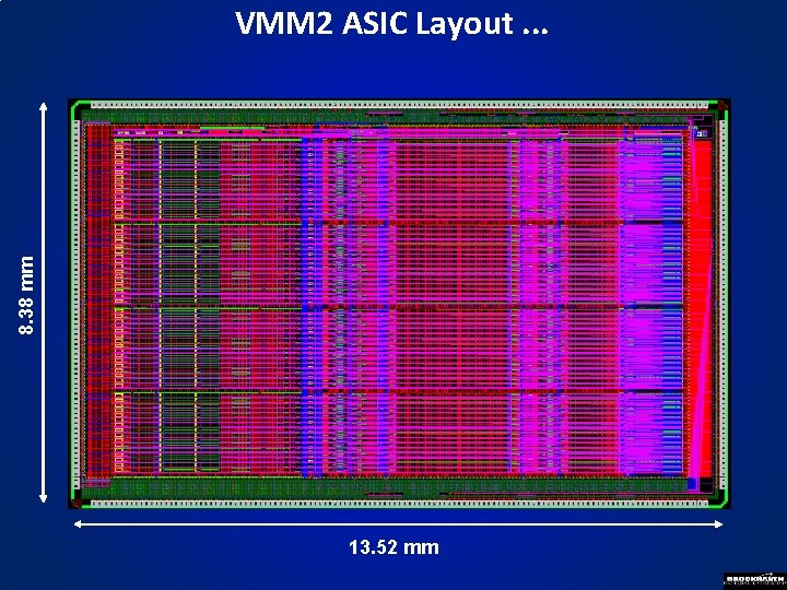 8. 38 mm VMM 2 ASIC Layout. . . 13. 52 mm 