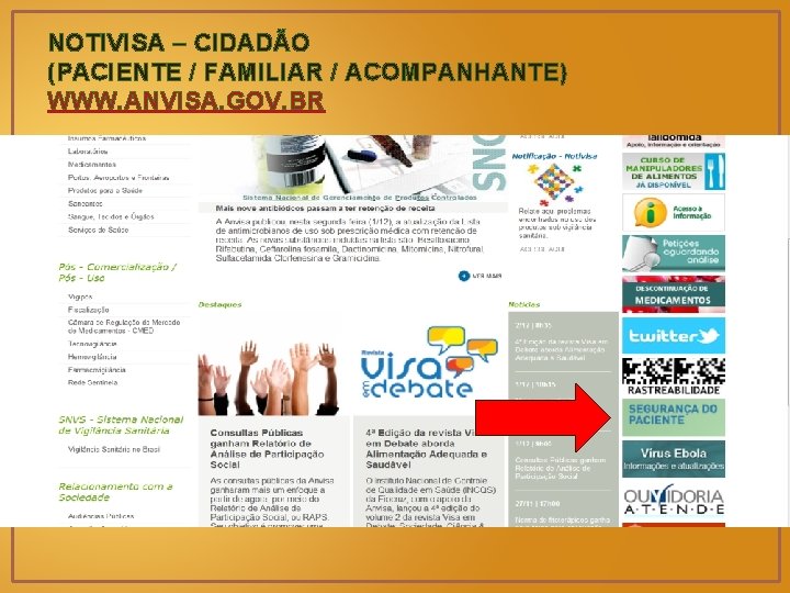 NOTIVISA – CIDADÃO (PACIENTE / FAMILIAR / ACOMPANHANTE) WWW. ANVISA. GOV. BR 