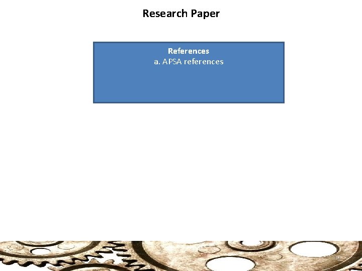 Research Paper References a. APSA references 19 