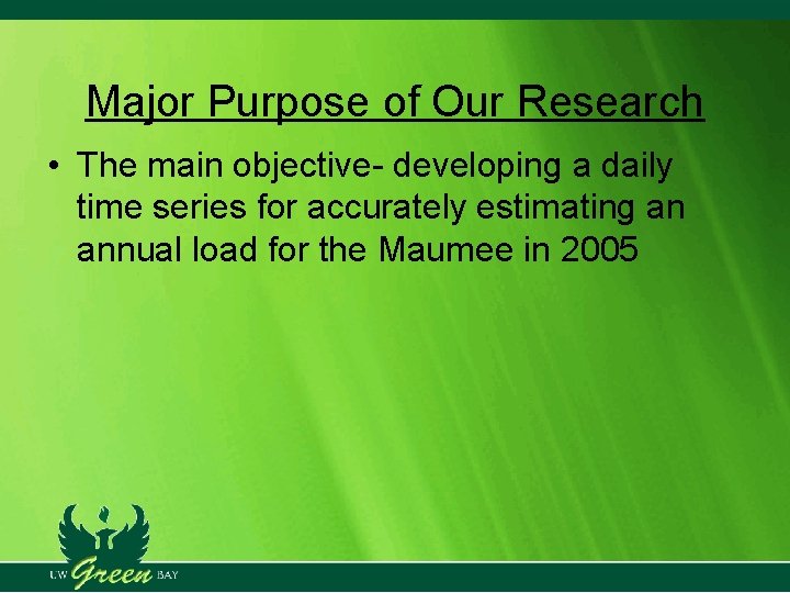 Major Purpose of Our Research • The main objective- developing a daily time series Major Purpose of Our Research • The main objective- developing a daily time series