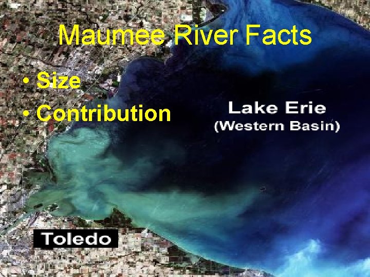 Maumee River Facts • Size • Contribution Maumee River Facts • Size • Contribution