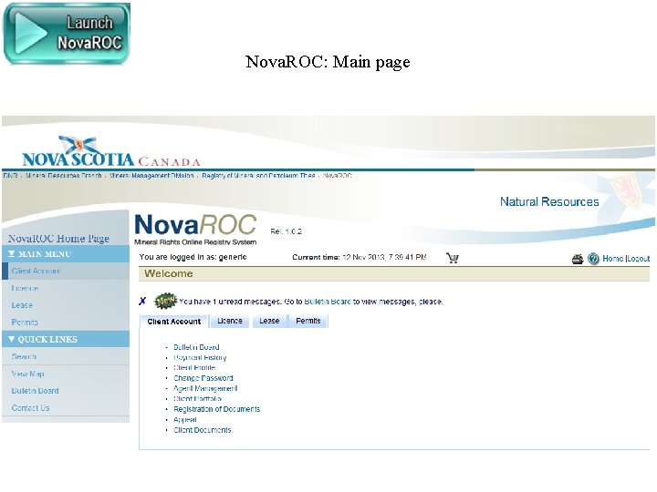 Nova. ROC: Main page 