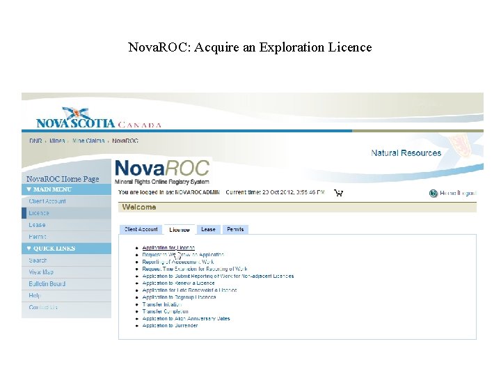 Nova. ROC: Acquire an Exploration Licence 