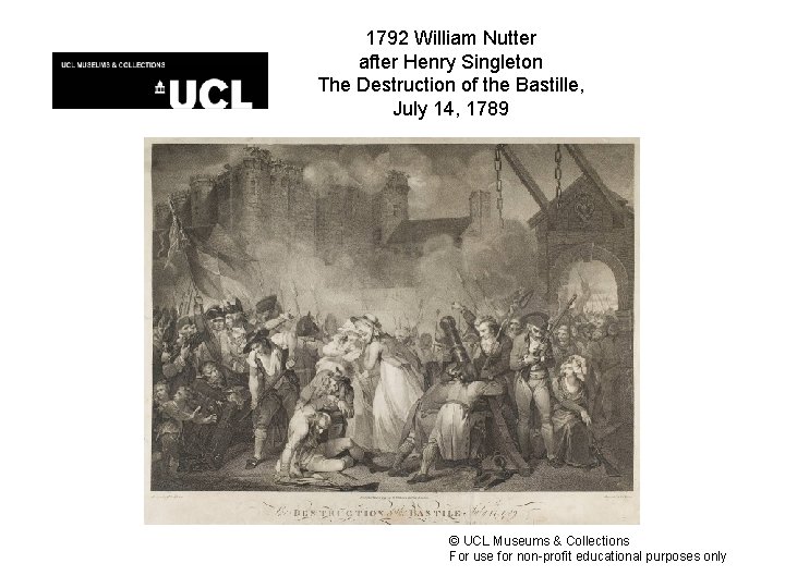 1792 William Nutter after Henry Singleton The Destruction of the Bastille, July 14, 1789