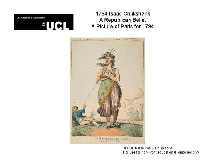 1794 Isaac Cruikshank A Republican Belle. A Picture of Paris for 1794 © UCL