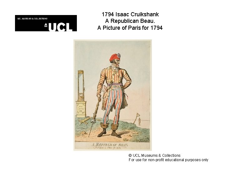 1794 Isaac Cruikshank A Republican Beau. A Picture of Paris for 1794 © UCL