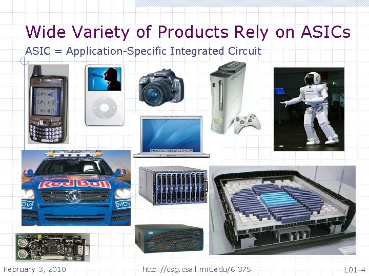 Wide Variety of Products Rely on ASICs ASIC = Application-Specific Integrated Circuit February 3,