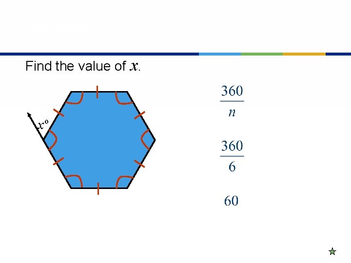 example Find the value of x. xo 