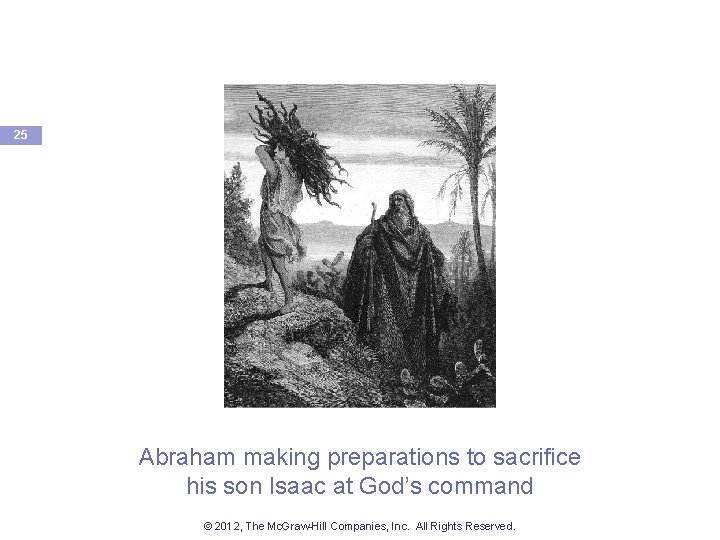 25 Abraham making preparations to sacrifice his son Isaac at God’s command © 2012,