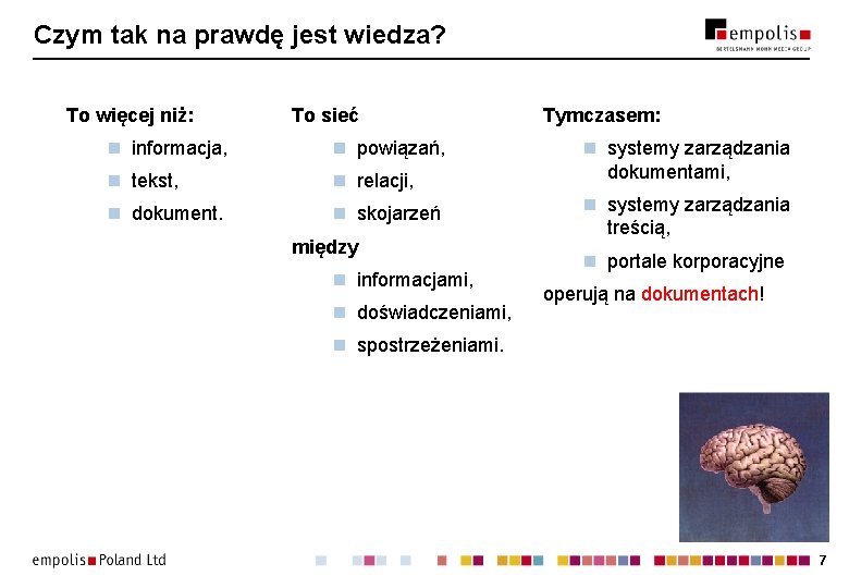 Czym tak na prawdę jest wiedza? To więcej niż: To sieć n informacja, n