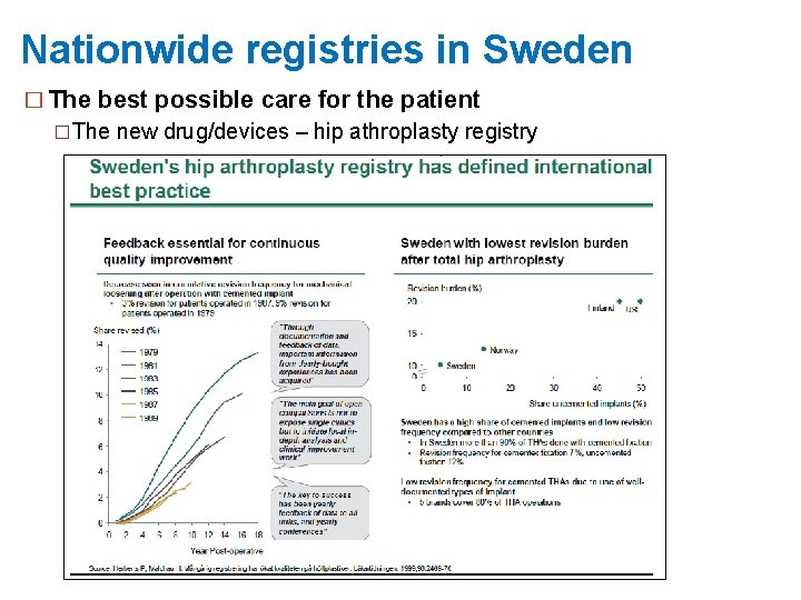 Nationwide registries in Sweden � The best possible care for the patient �The new