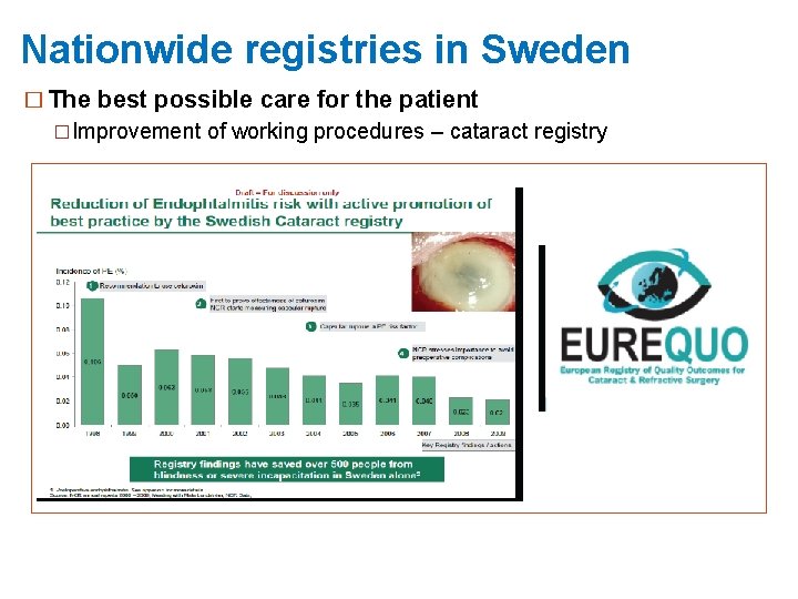 Nationwide registries in Sweden � The best possible care for the patient �Improvement of
