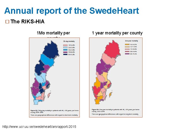 Annual report of the Swede. Heart � The RIKS-HIA 1 Mo mortality per county