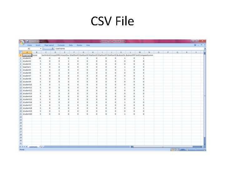 CSV File 