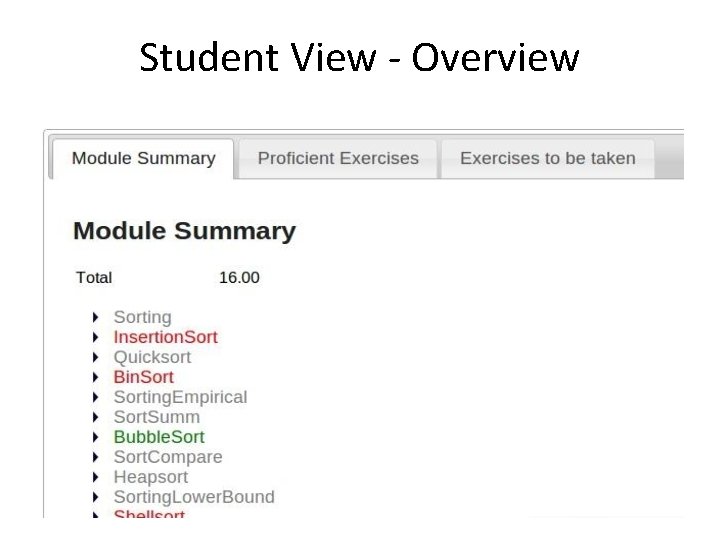 Student View - Overview 
