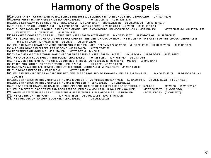 Harmony of the Gospels 150. PILATE AFTER TRYING AGAIN TO HAVE JESUS RELEASED, DELIVERS