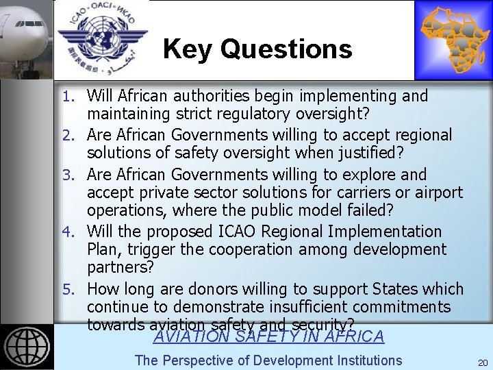 REGIONAL IMPLEMENTATION PLAN FOR AVIATION SAFETY IN AFRICA