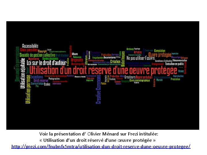 Voir la présentation d’ Olivier Ménard sur Prezi intitulée: « Utilisation d’un droit réservé