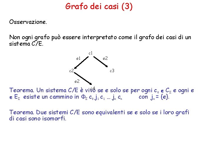 Grafo dei casi (3) Osservazione. Non ogni grafo può essere interpretato come il grafo