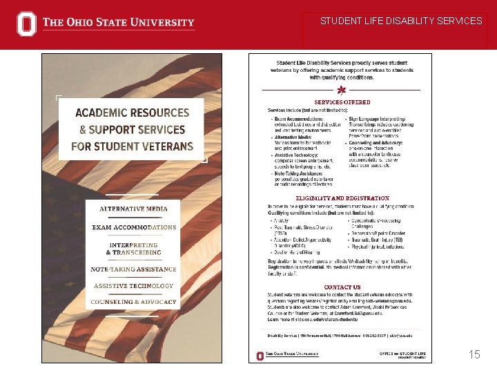 STUDENT LIFE DISABILITY SERVICES 15 